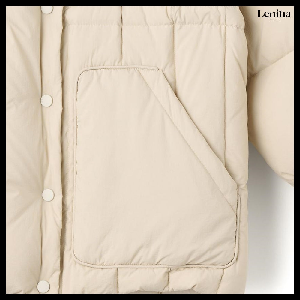 【LENINA】Jade Stand Collar Down Padding 2 Colors