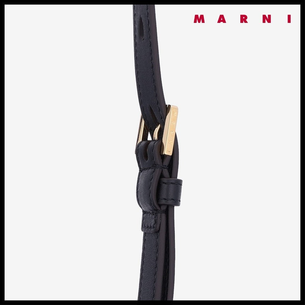 【MARNI】 マルニ バッグ BEAD LEATHER BACKPACK BLACK