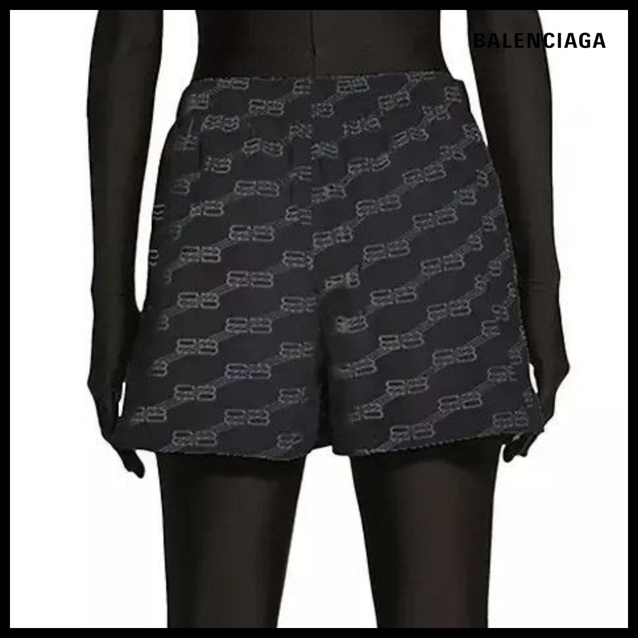 【BALENCIAGA】BB Monogram Pyjama Shorts in Black