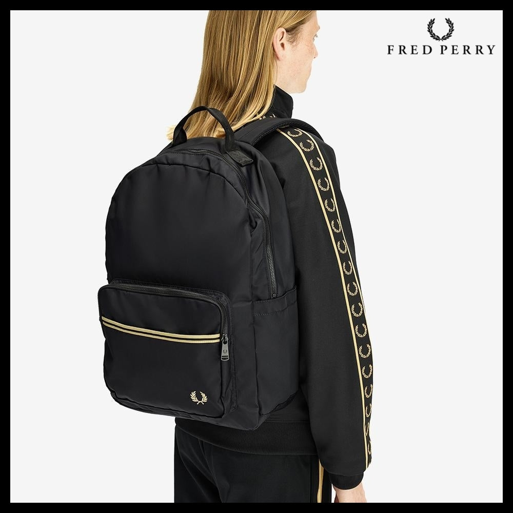 【FRED PERRY】Tipped Tape Backpack Black