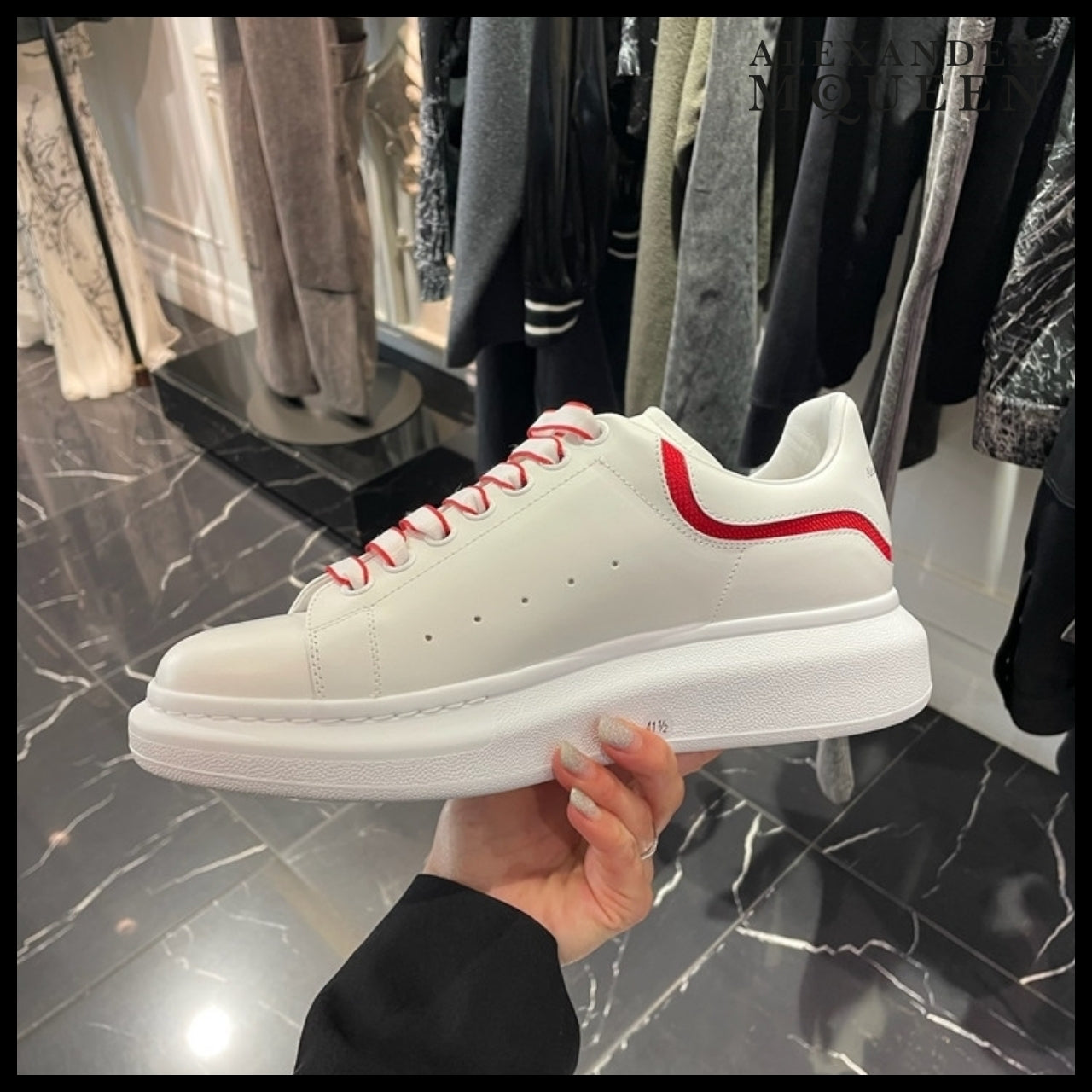 【Alexander Mcqueen】Upper LEA Sneakers White Red