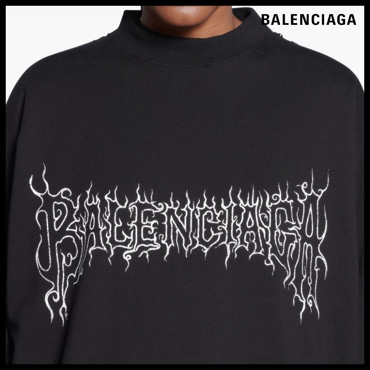 【BALENCIAGA】Darkwave Cotton T-Shirt Black