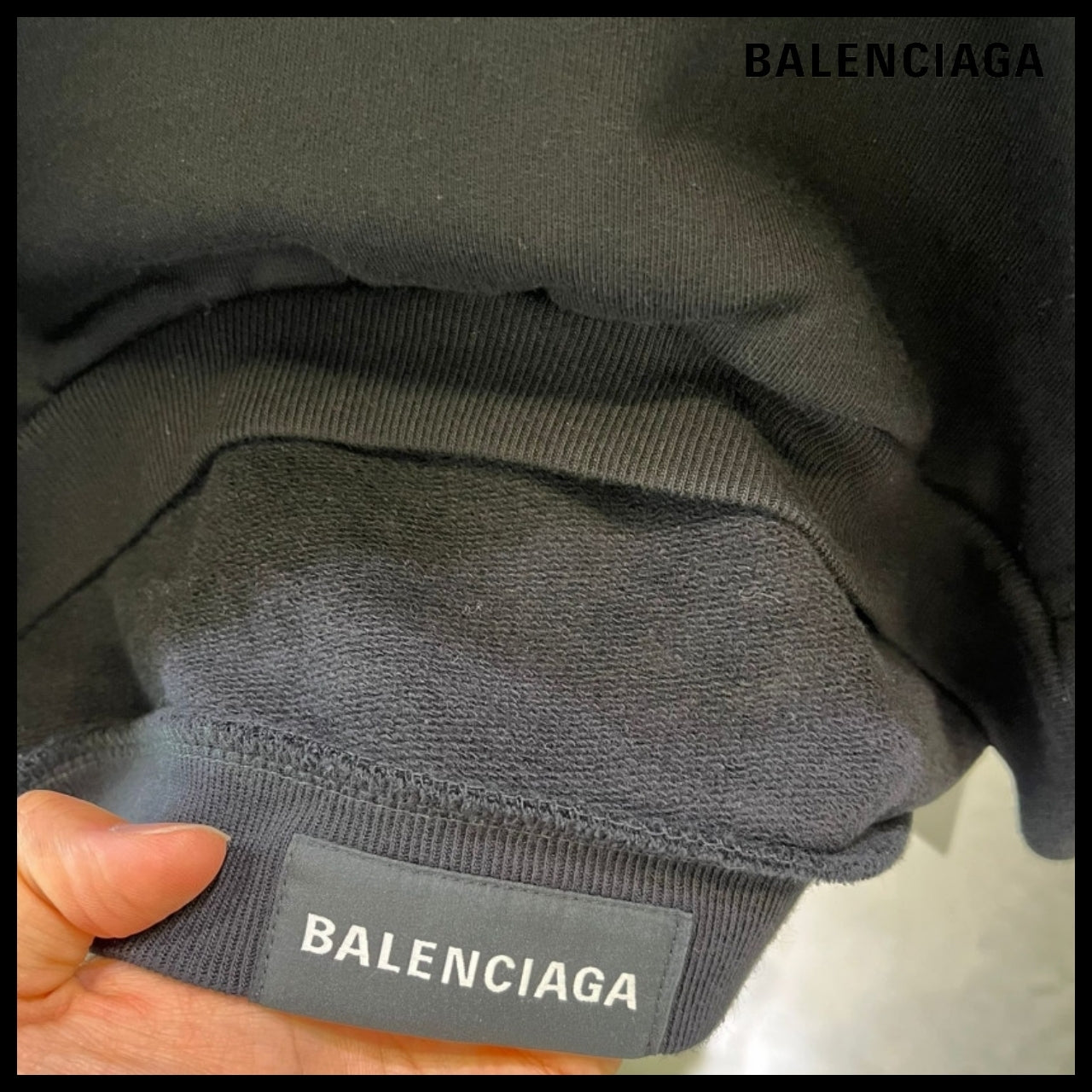 【BALENCIAGA】Tab Hoodie Small Fit Black