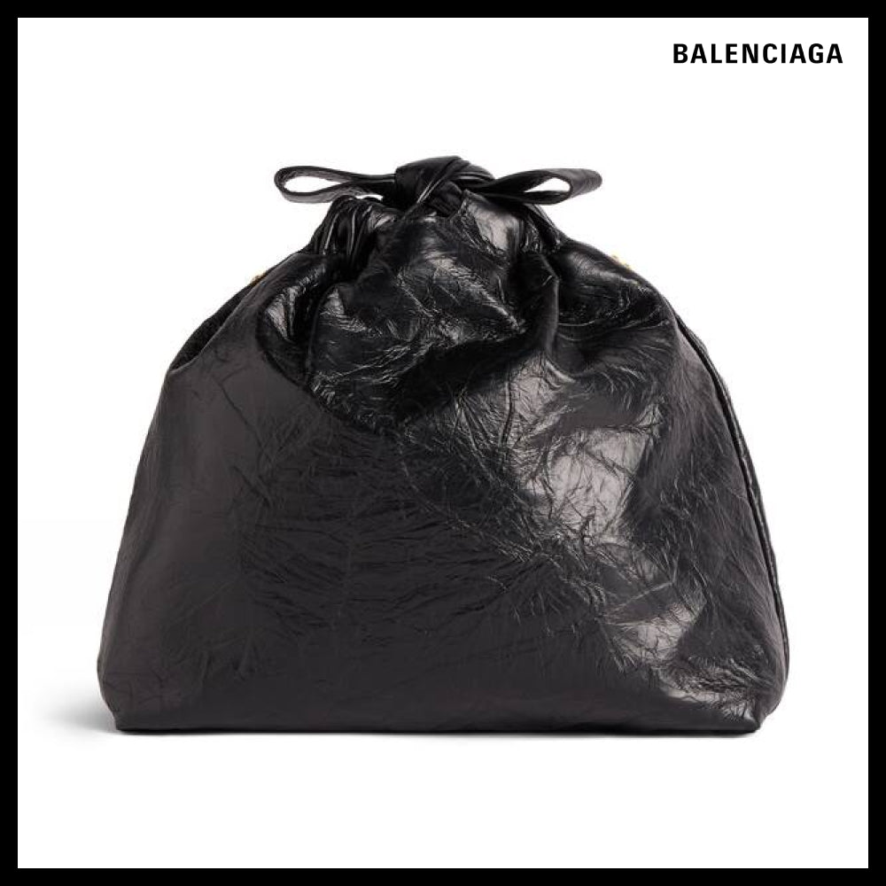 【BALENCIAGA】Crush Tote Bag XS Black Crushed Calfskin