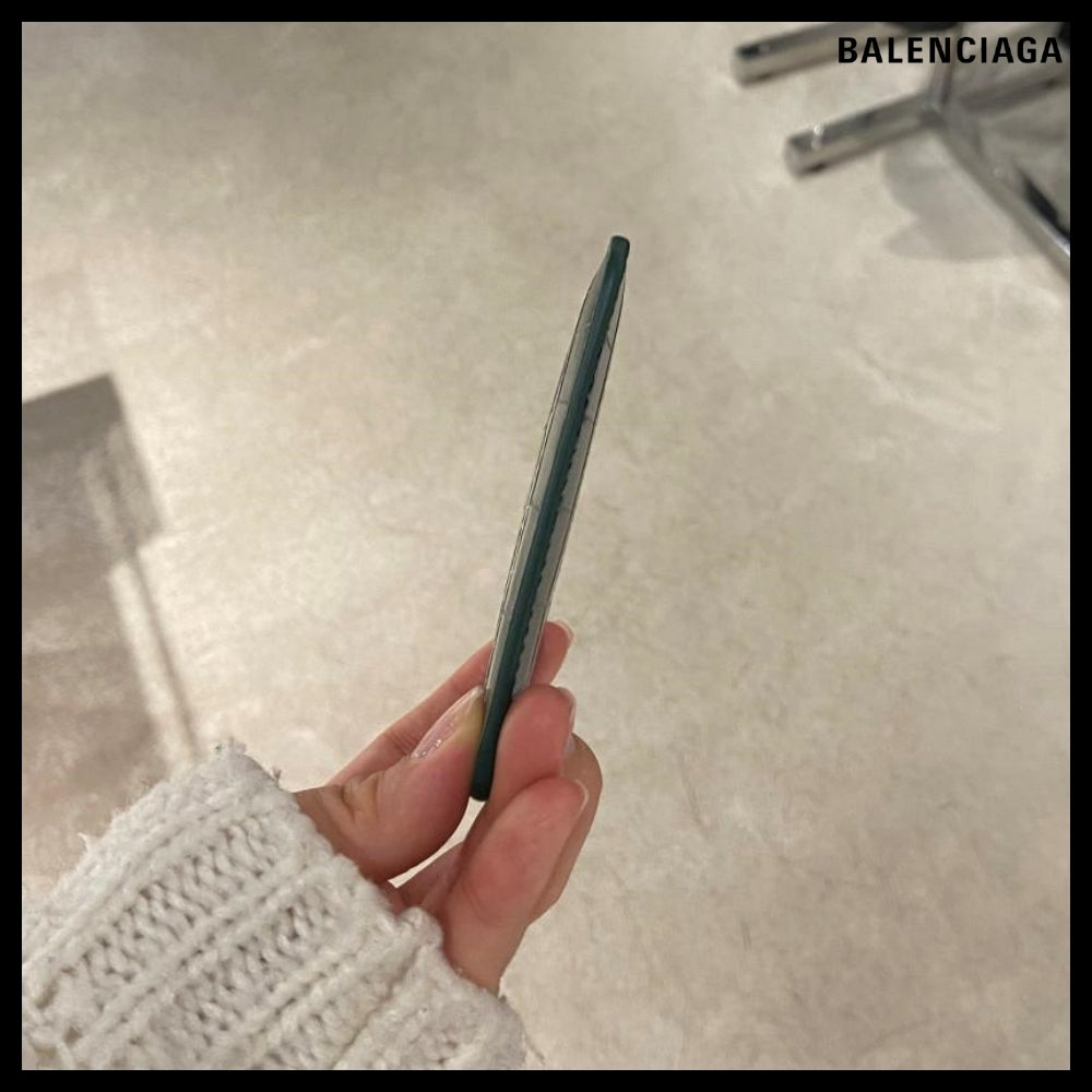 【BALENCIAGA】Cash Card Holder Embossed Leather Card Case