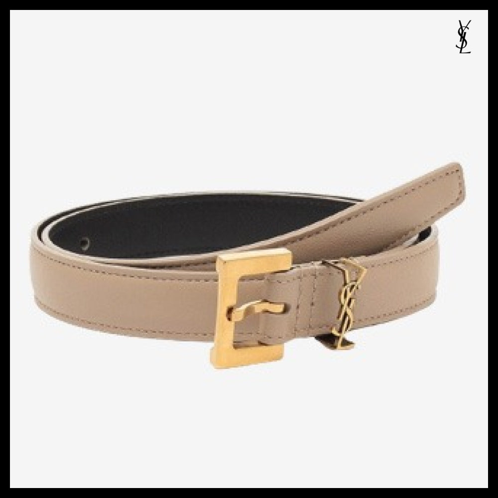 【Saint Laurent】Monogram Belt Beige Women