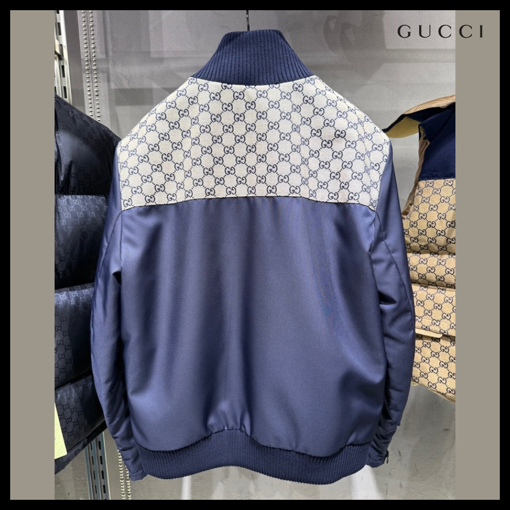 【GUCCI】GG Heavy Nylon Canvas Zip-Up Jacket Caspian