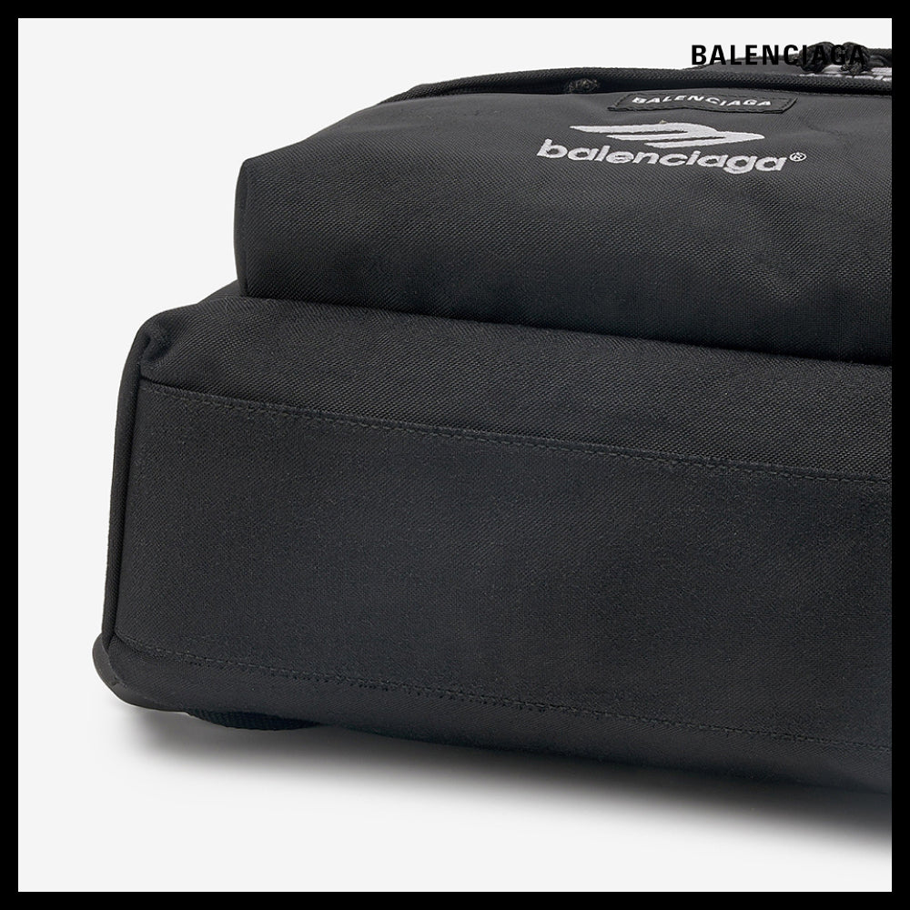 【BALENCIAGA】Logo Embroidered Explorer Backpack Black