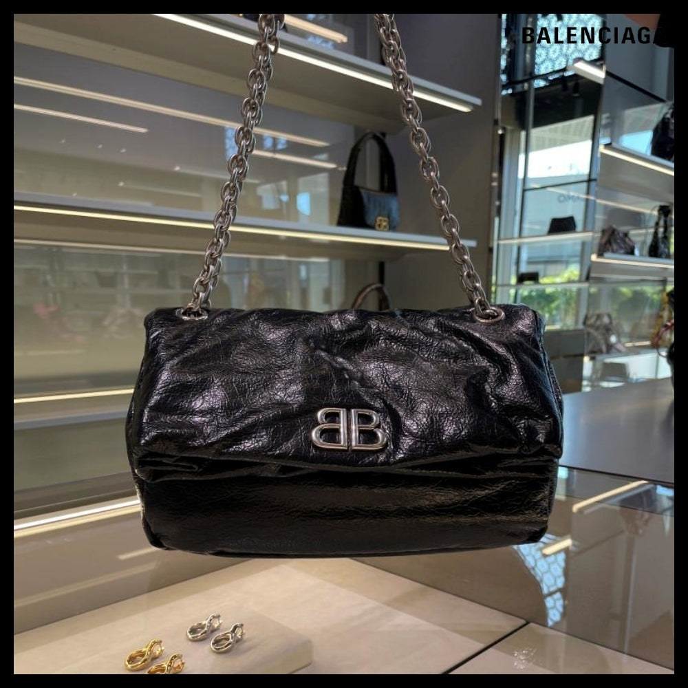 【BALENCIAGA】Monaco Small Chain Bag Black