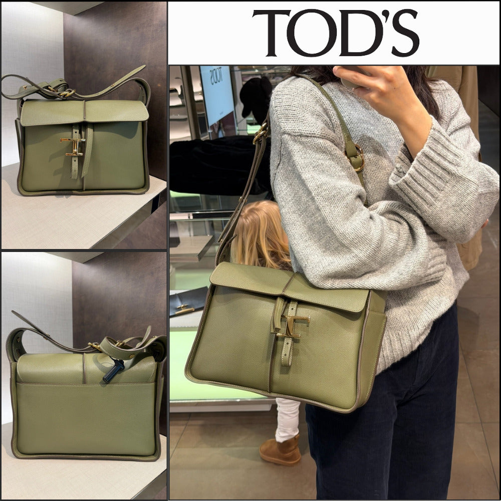 【TOD'S】TSB Timeless Leather Messenger Shoulder Bag