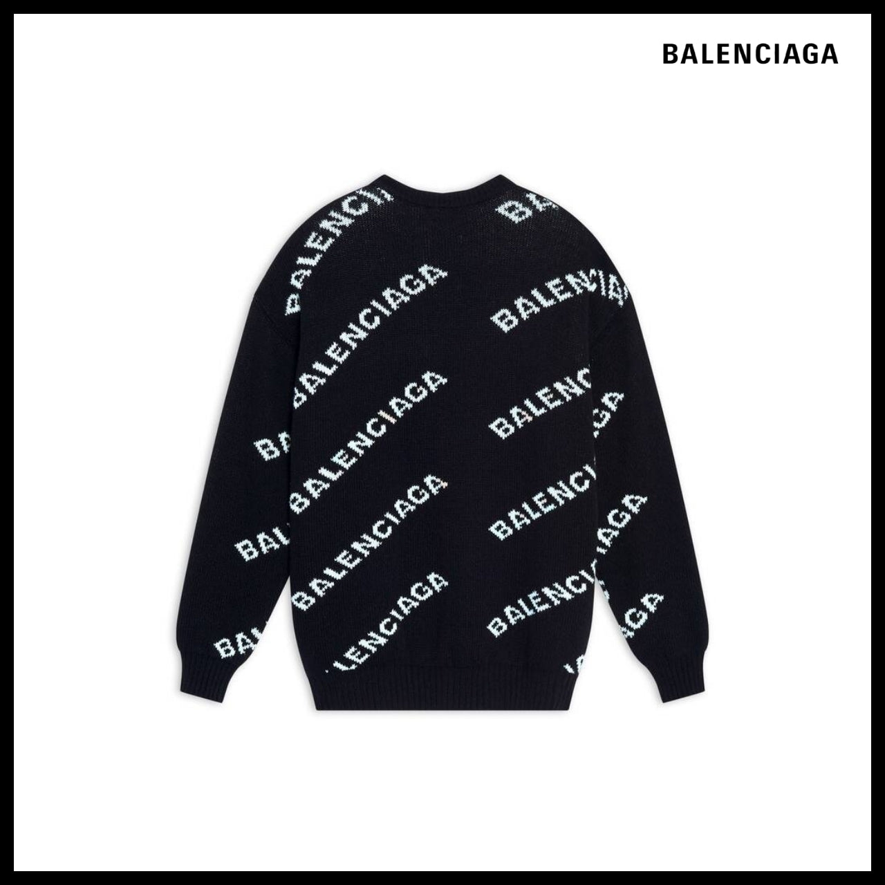 【BALENCIAGA】Allover Logo Sweater Black