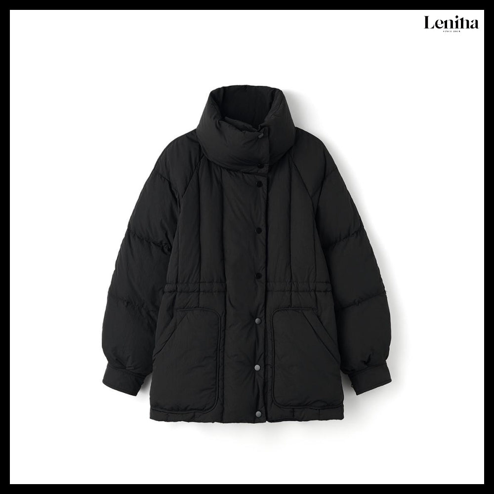 【LENINA】Jade Stand Collar Down Padding 2 Colors