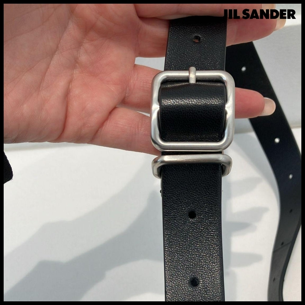 【JIL SANDER】Waist Bag Large Black Leather Bag