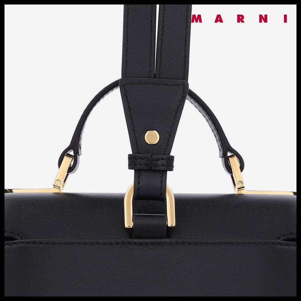 【MARNI】 マルニ バッグ BEAD LEATHER BACKPACK BLACK