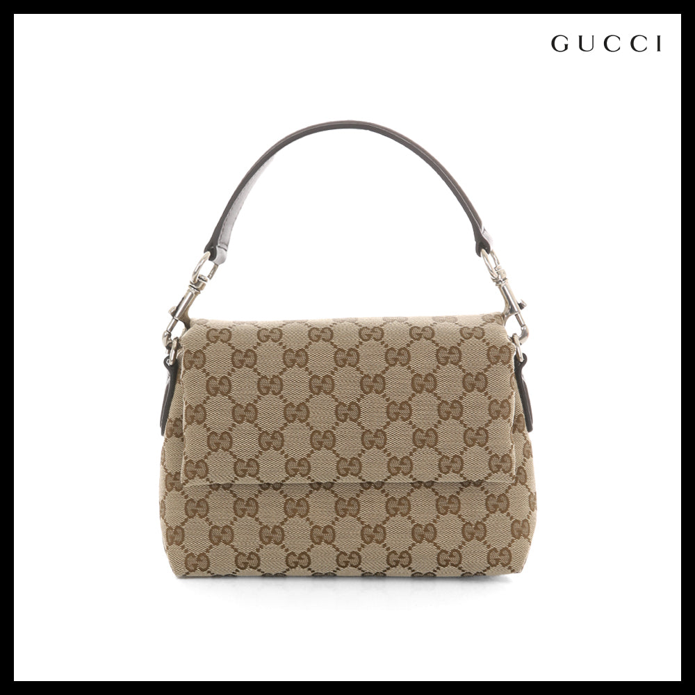 【GUCCI】GG Canvas Small Beige Crossbody Bag