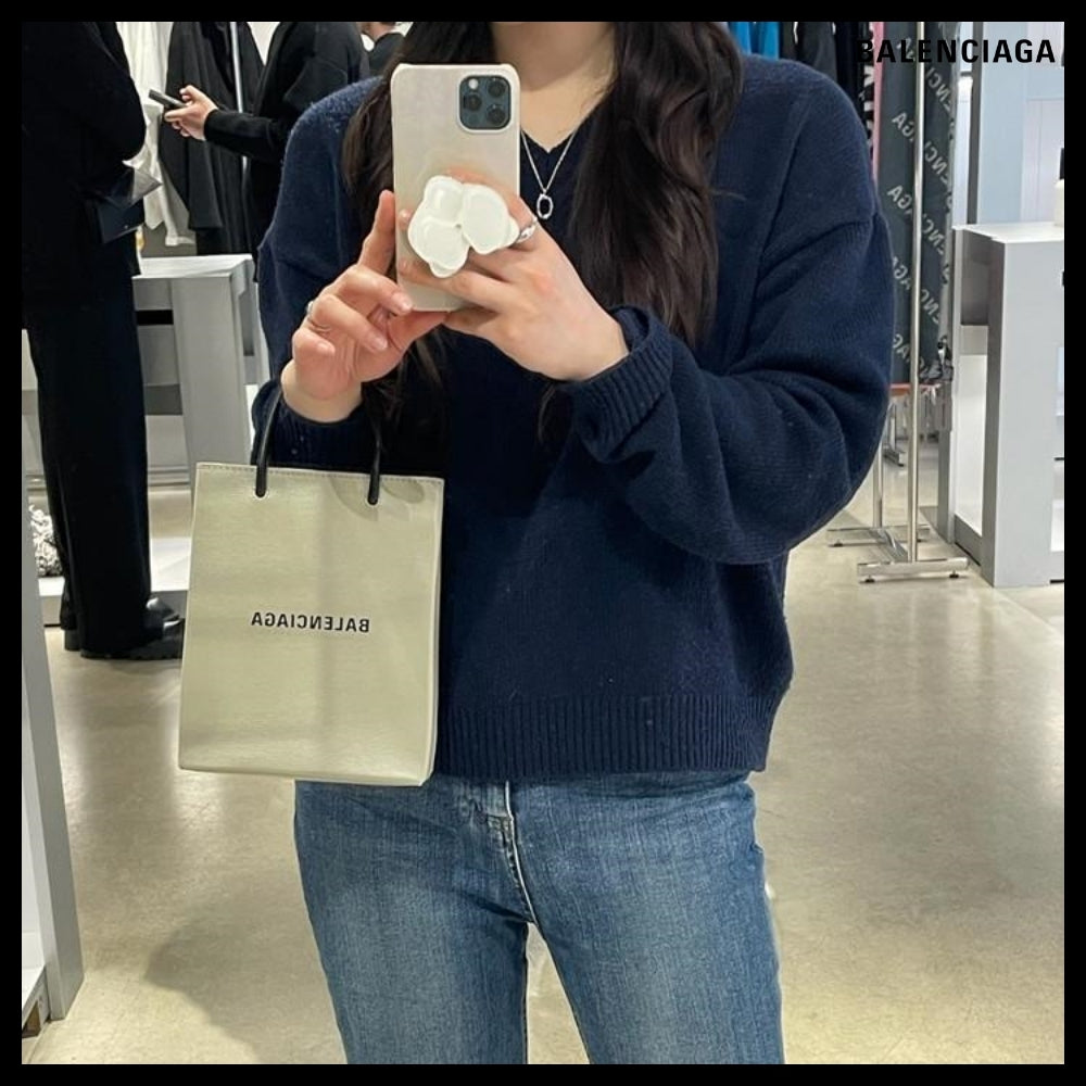 【BALENCIAGA】Shopping Calf Large Tote Bag Beige