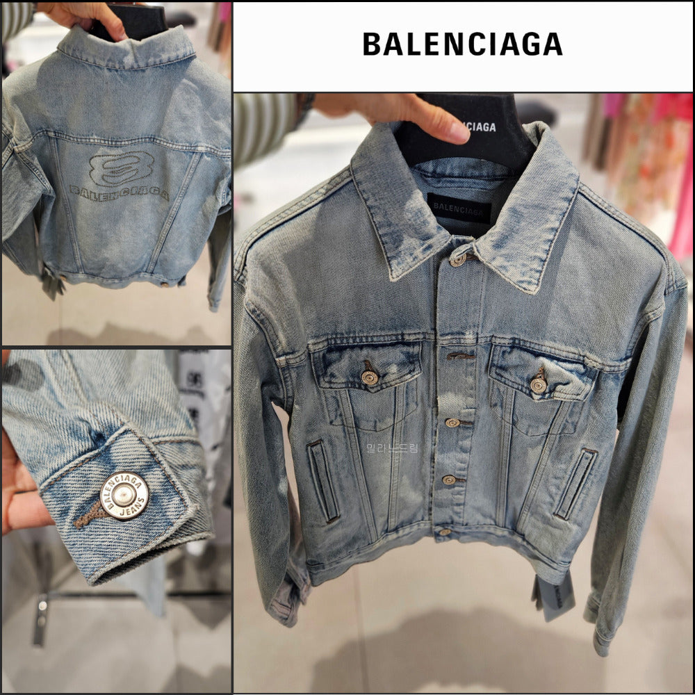 【BALENCIAGA】Logo Organic Women's Denim Jacket