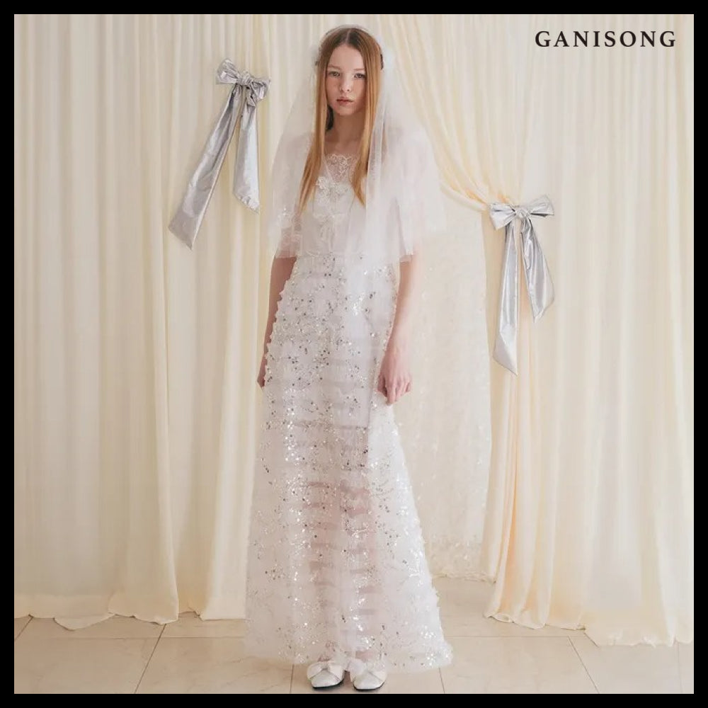 【GANISONG】Bridal Afterglow Dress White