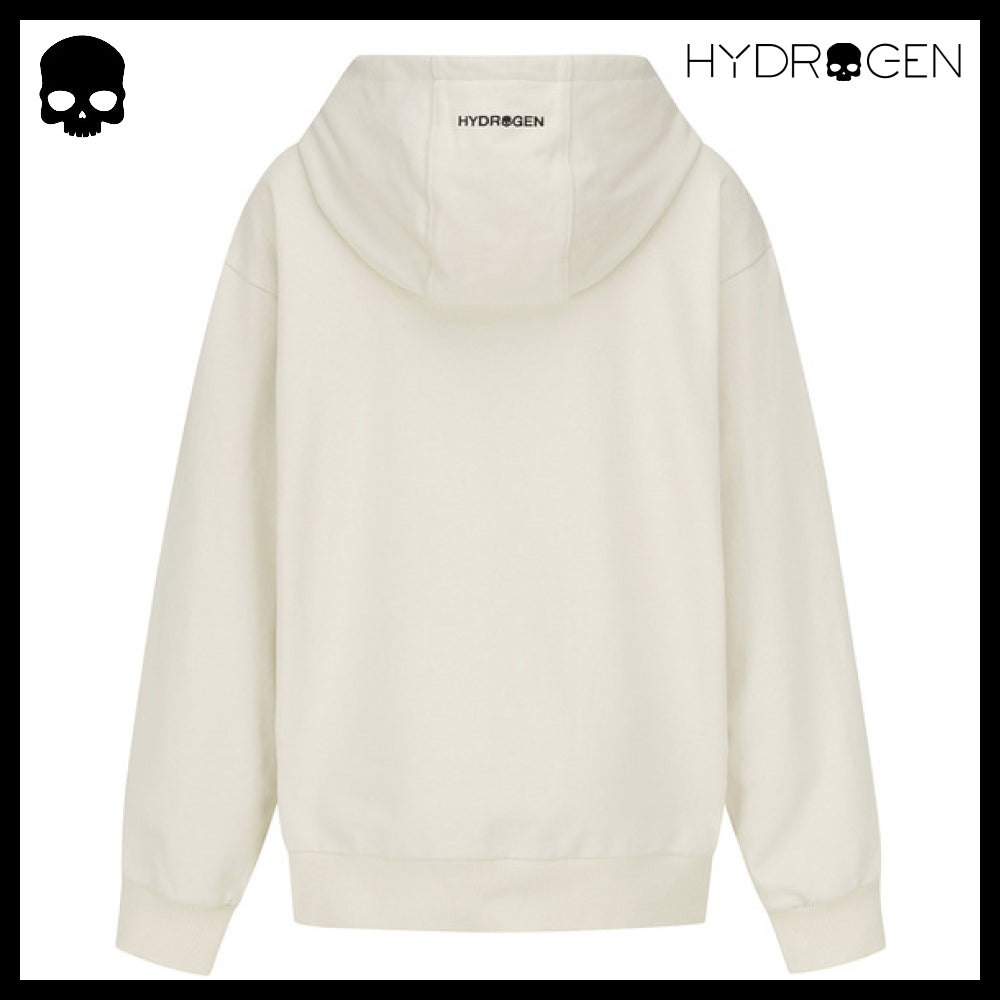 【HYDROGEN】UNI BASIC SKULL LOGO HOODIE IVORY