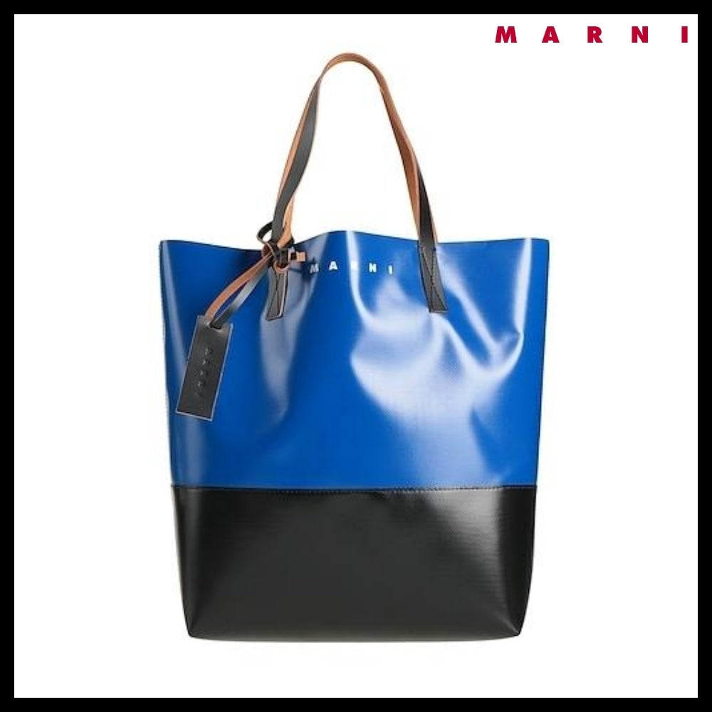 【MARNI】Blue & Black Tribeca Shopping Bag