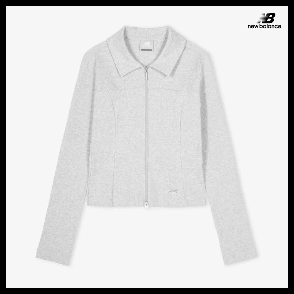 【New Balance】Women's Soft Fresh Ribbed Collar Two Way Zip