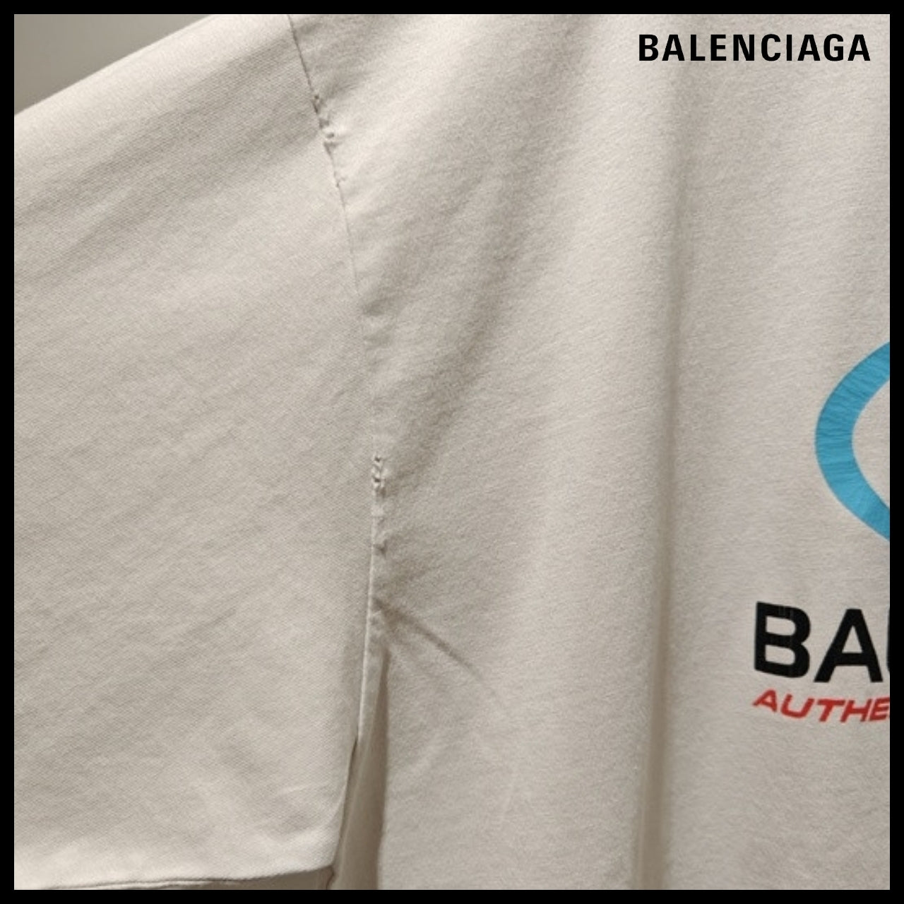 【BALENCIAGA】Surfer Logo Cotton T-Shirt Medium Fit White