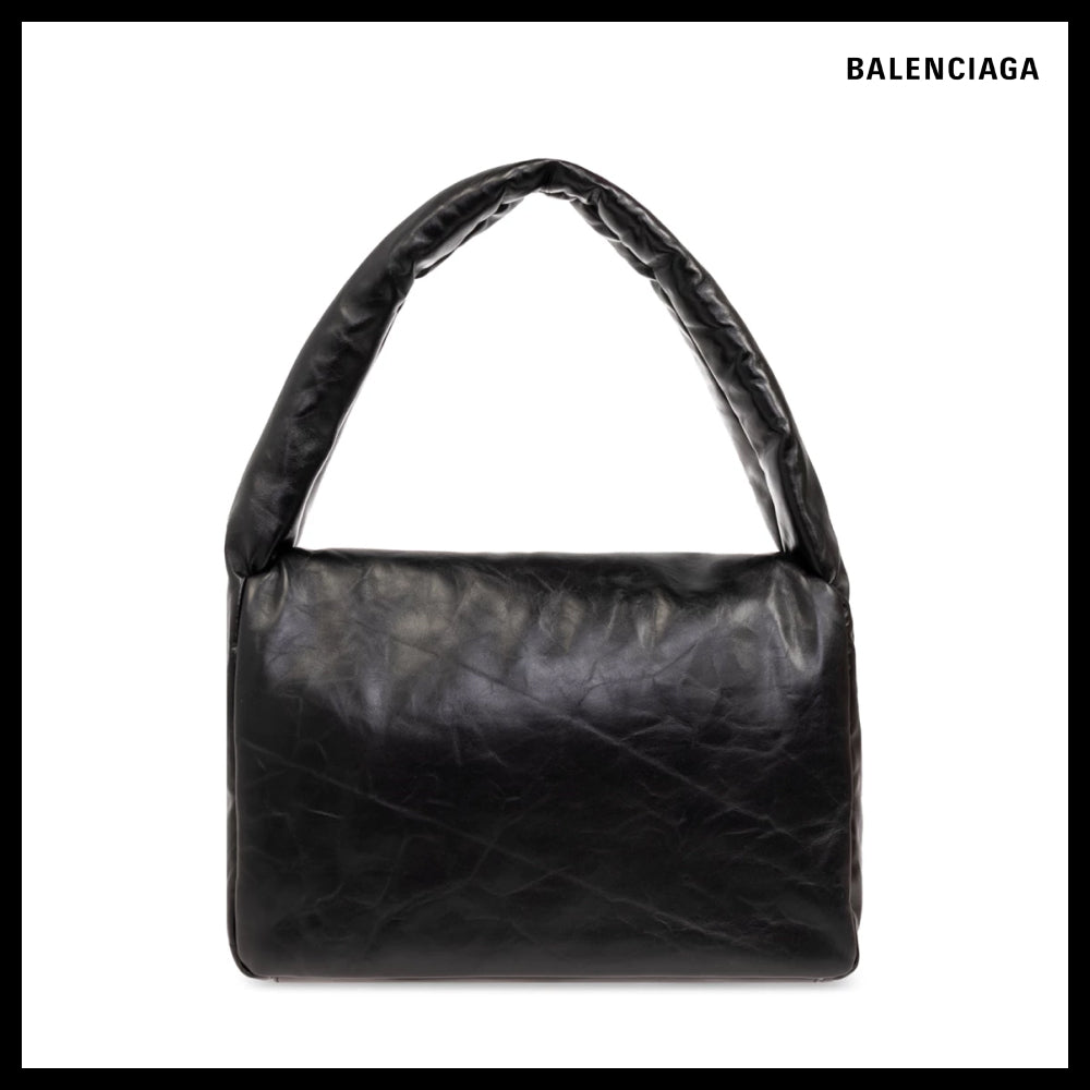 【BALENCIAGA】Monaco Black Leather Sling M Shoulder Bag