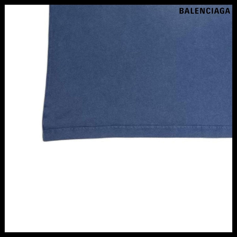 【BALENCIAGA】Hand-Drawn T-shirt Blue