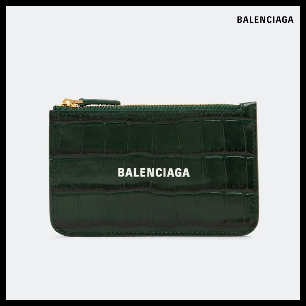 【BALENCIAGA】Cash Long Coin & Card Holder Enl Forest Green