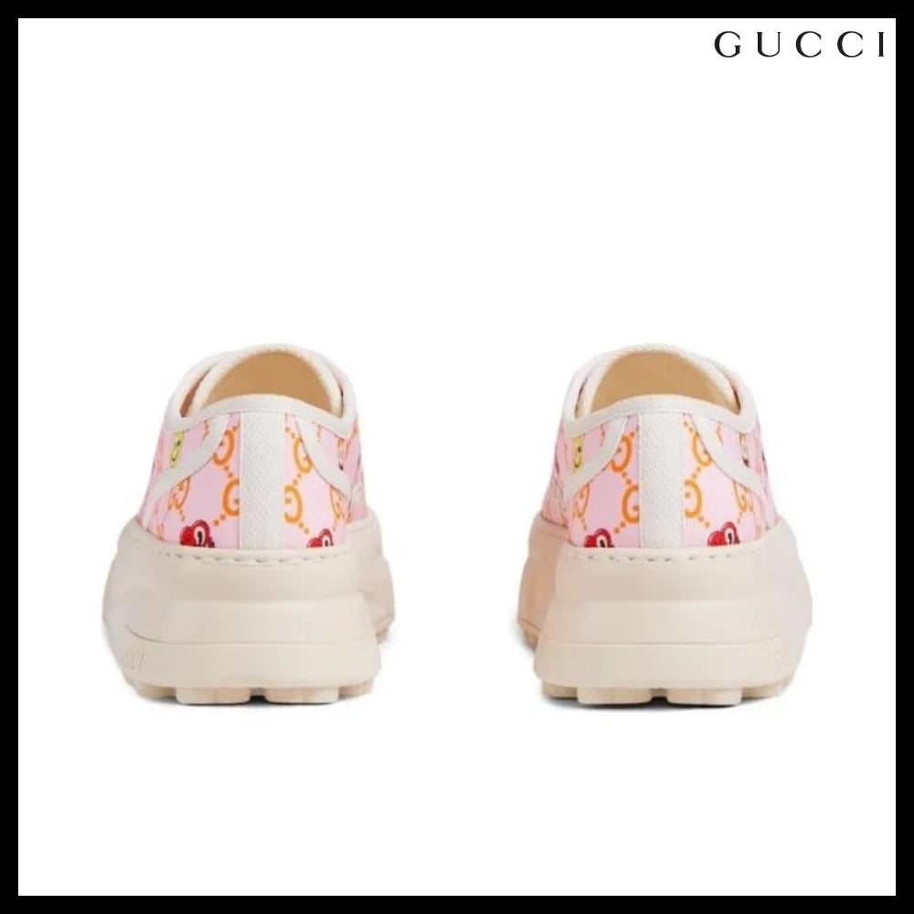 【GUCCI】x Hattie Stewart GG Fabric Women's Low-Top Sneakers Pink