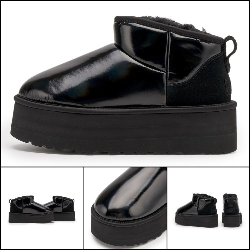 【UGG】Ultra Mini Platform High-Shine Black (Women)