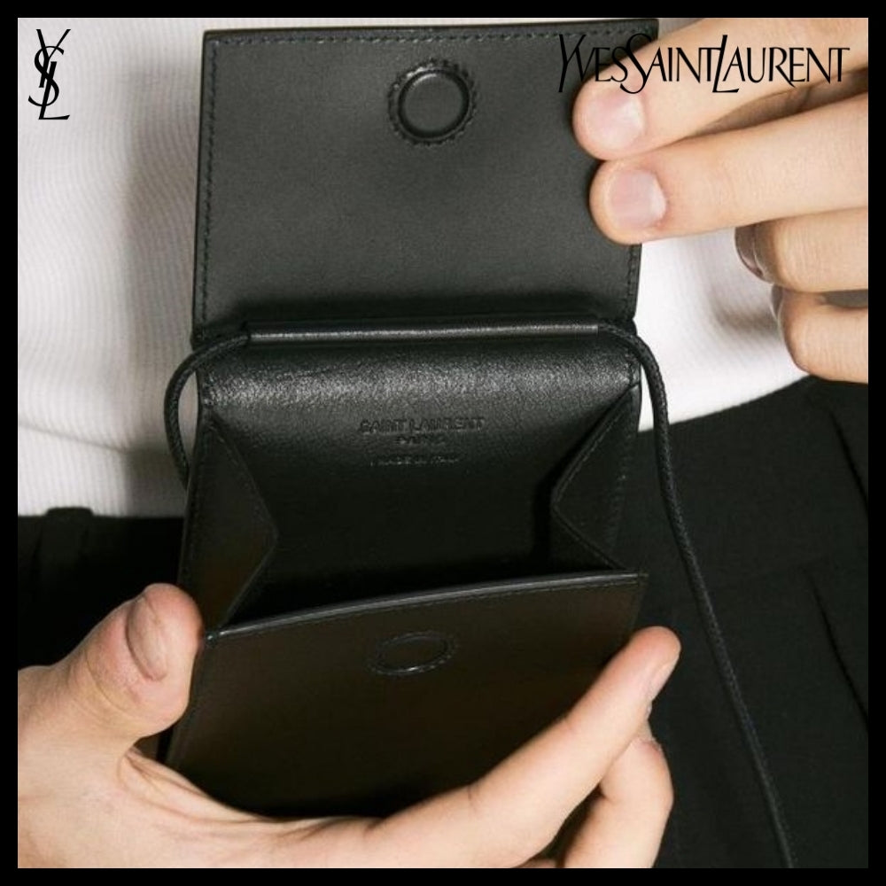 【SAINT LAURENT】 LOGO LEATHER CROSSBODY BAG