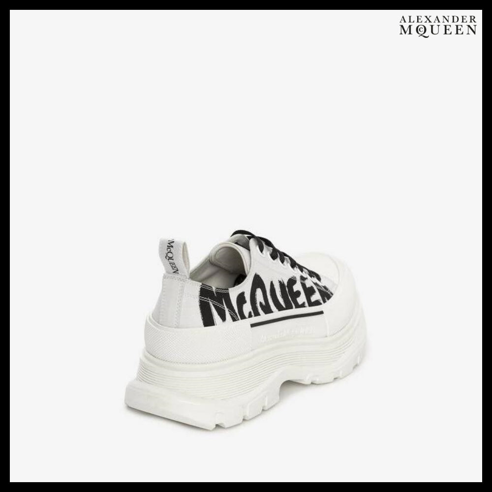 【Alexander Mcqueen】Tread Slick Lace-Up Sneakers OpticWhite