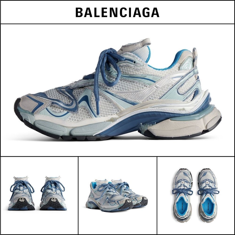 【BALENCIAGA】Sneakers Runner 2.0 White Blue Beige
