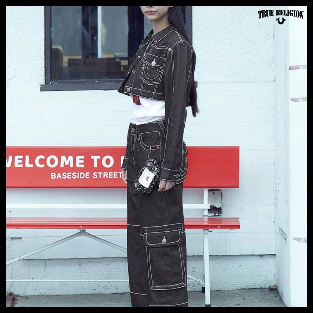 【TRUE RELIGION x KIRSH】Stitch Point Denim Crop Jacket