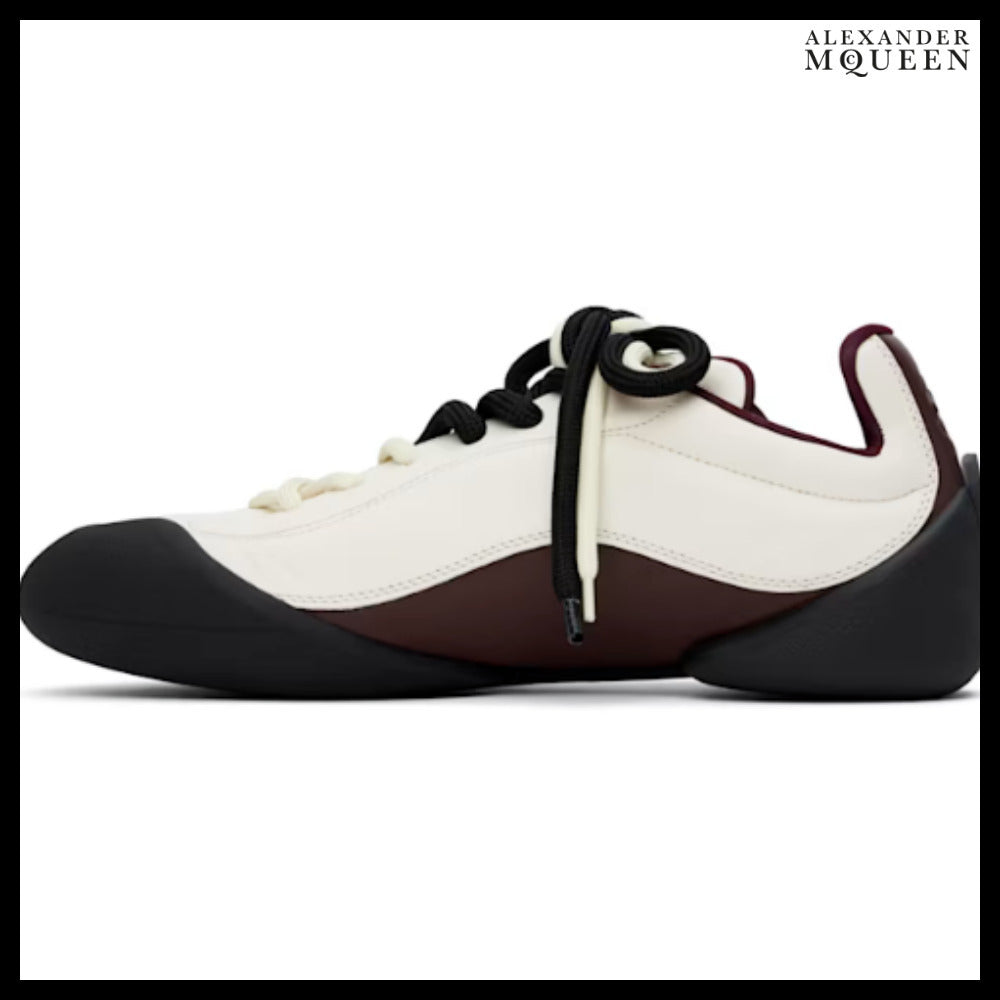 【Alexander Mcqueen】Off-White Burgundy Flexion Sneaker