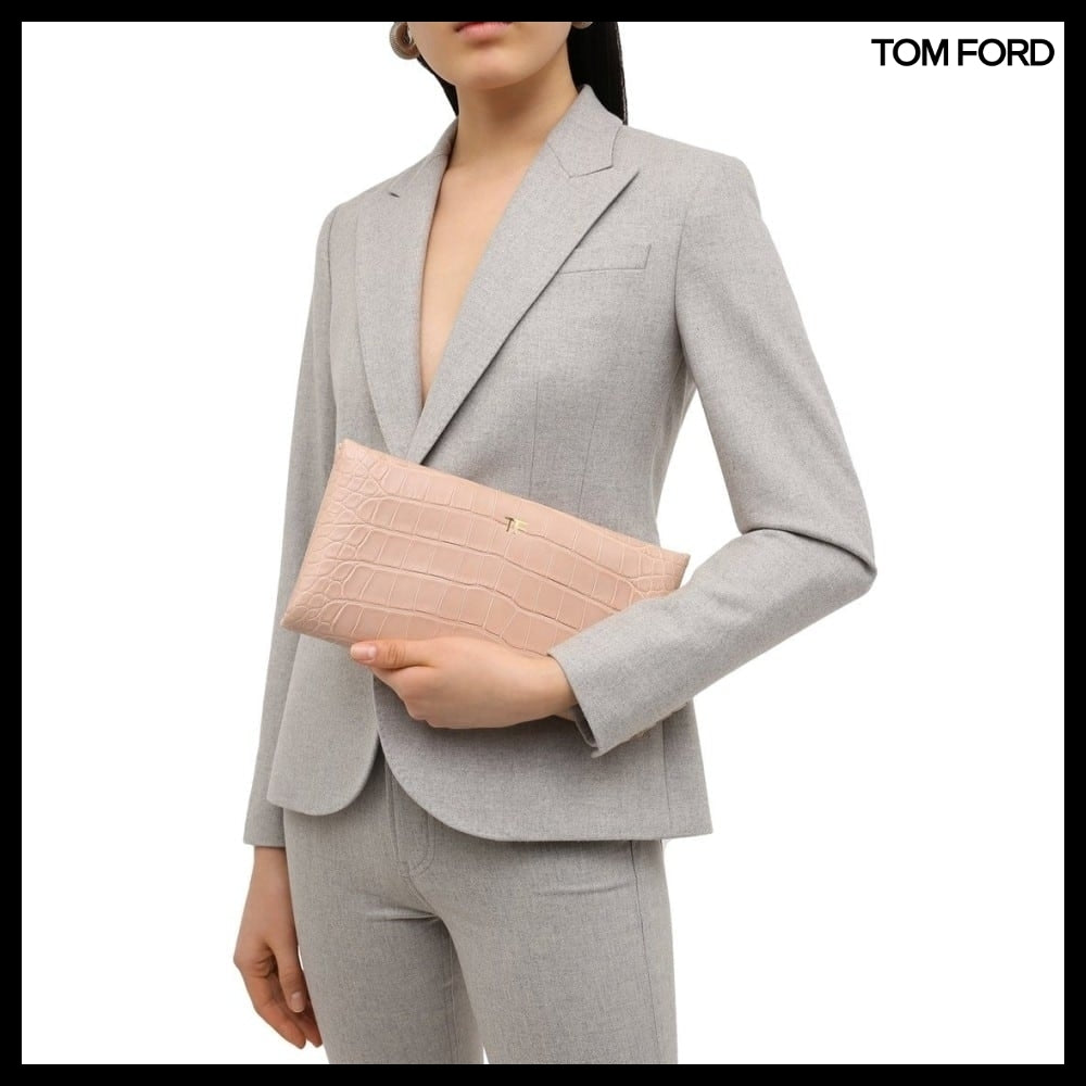 【TOM FORD】CROCODILE PINK DUST CLUTCH