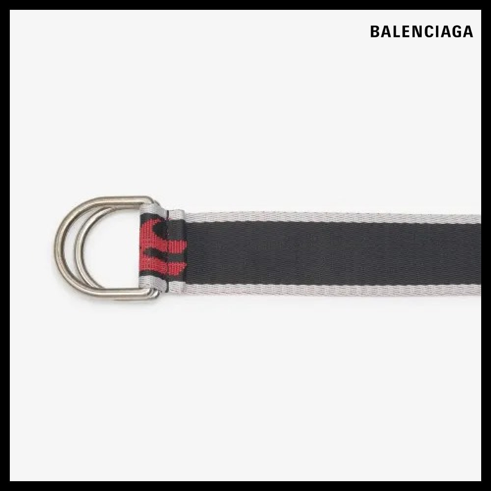 【BALENCIAGA】D Ring Belt Gray Red