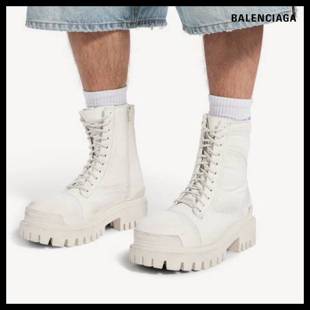【BALENCIAGA】Combat Strike Boots White