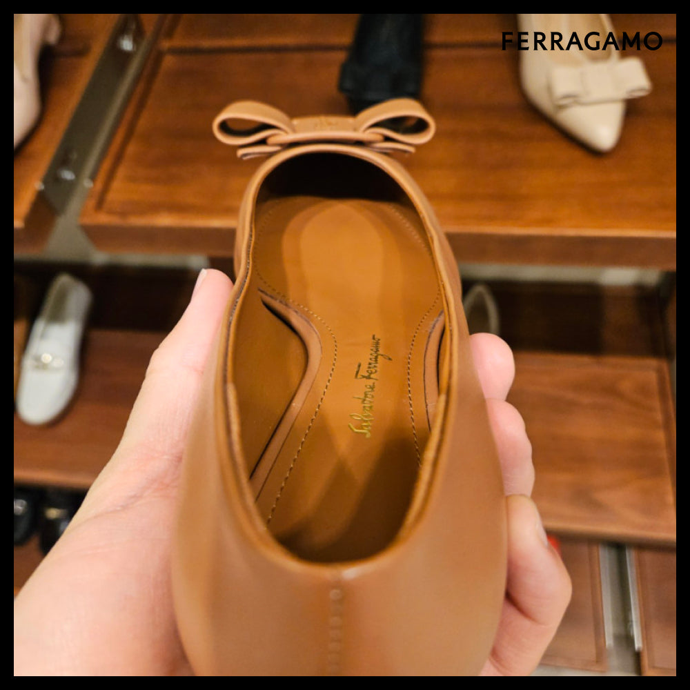 【Ferragamo】VIVA NEW ballerina flat shoes brown