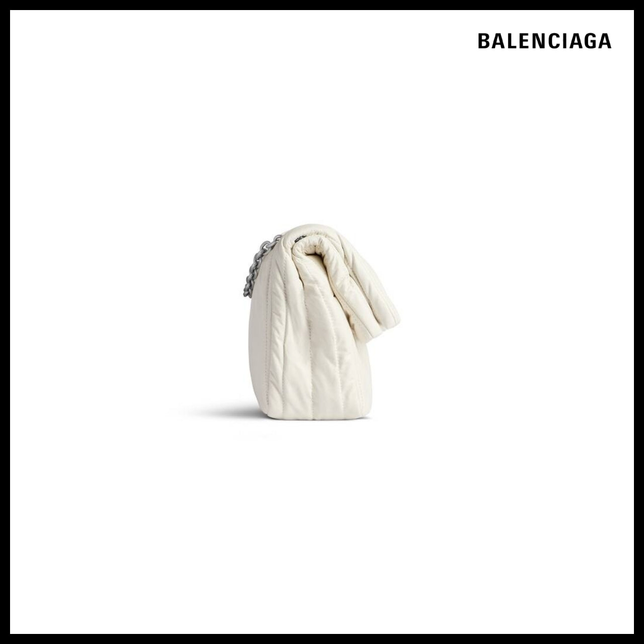 【BALENCIAGA】Monaco Small Chain Bag Quilted White
