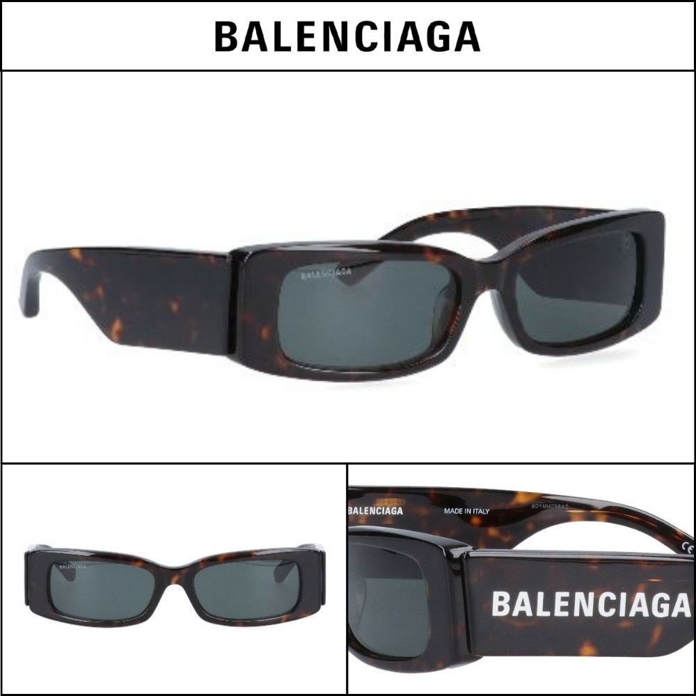★BALENCIAGAアウトレットセール★Rectangle Havana Sunglasses