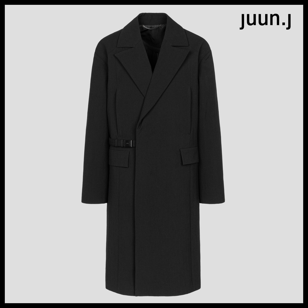 【JUUN.J】CORE Blended Wool Belted Coat Black