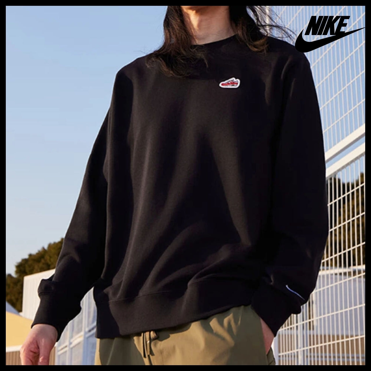 【Nike】 Max 90 Sweatshirt Black Gray