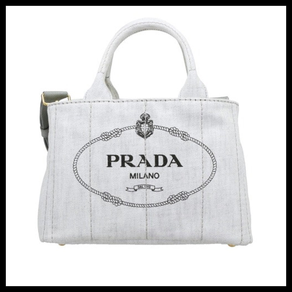 【PRADA】Denim Tote Bag Grey Women's