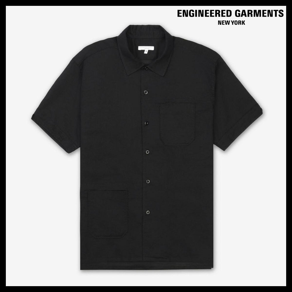 ◆Engineered Garments◆ キャンプシャツ ブラック 人気 売れ筋