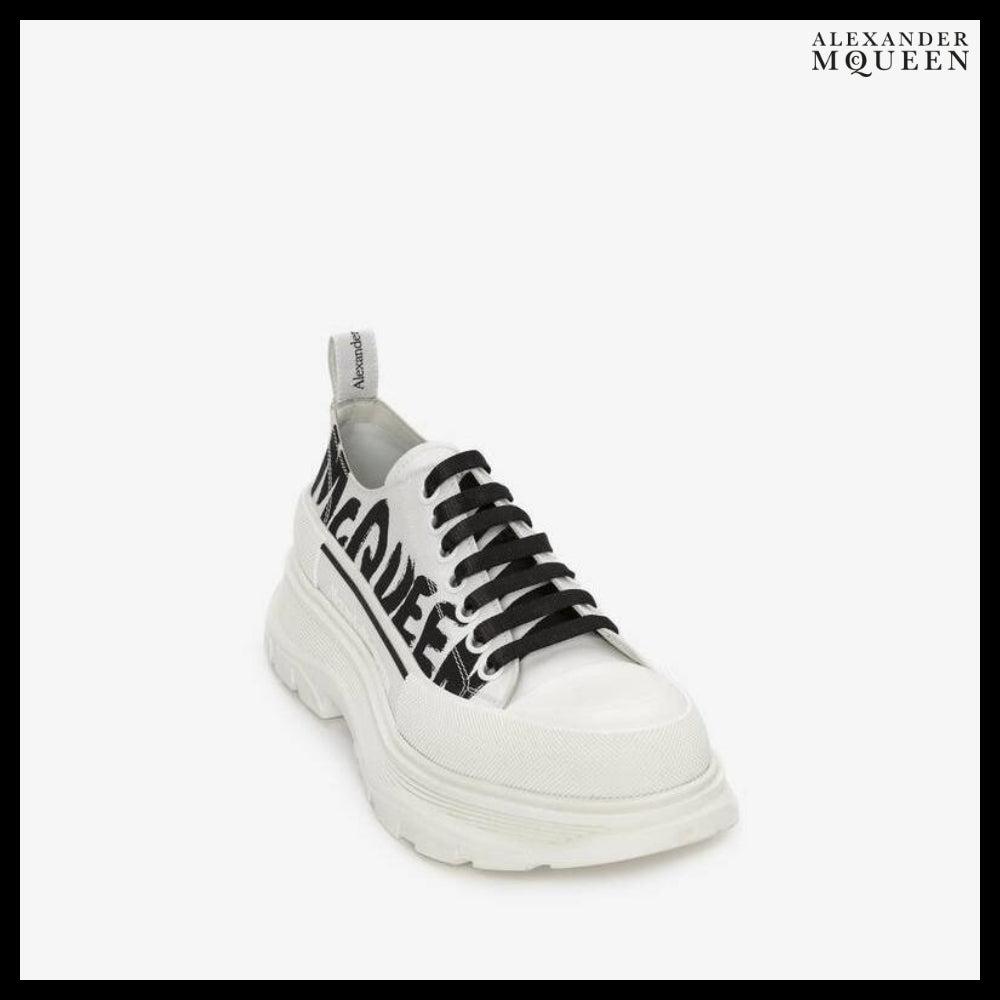 【Alexander Mcqueen】Tread Slick Lace-Up Sneakers OpticWhite