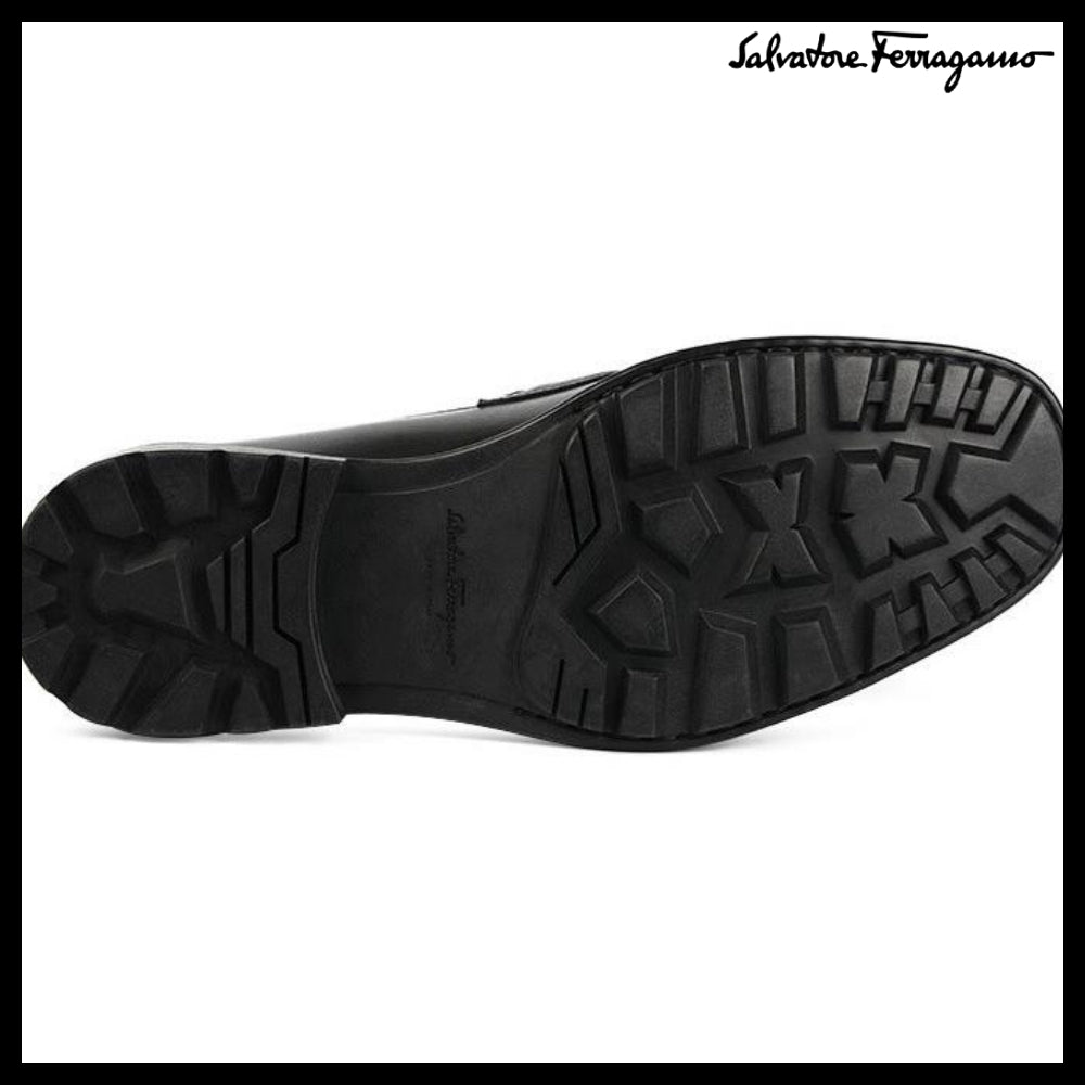 ◆FERRAGAMO◆DAVID DOUBLE GANCINI LOAFERS BLACK