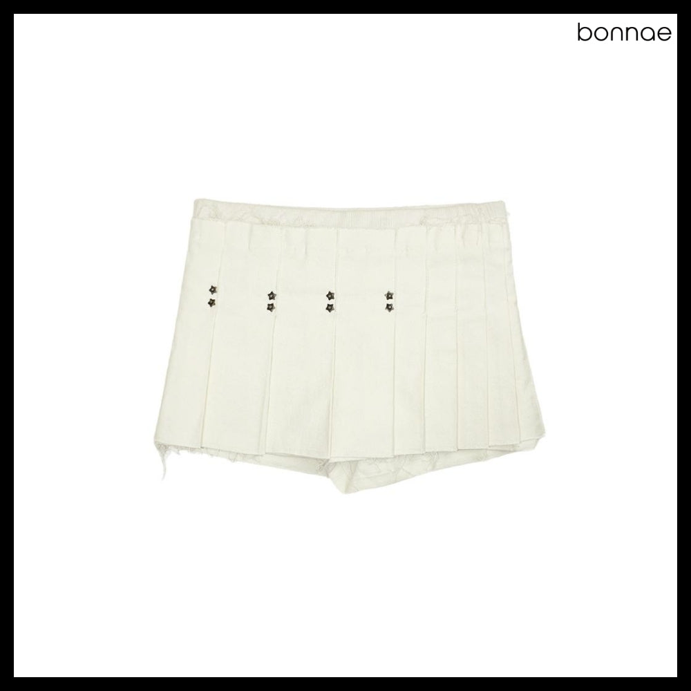 【BONNAE】Star Rivet Pleated Skort 2Colors