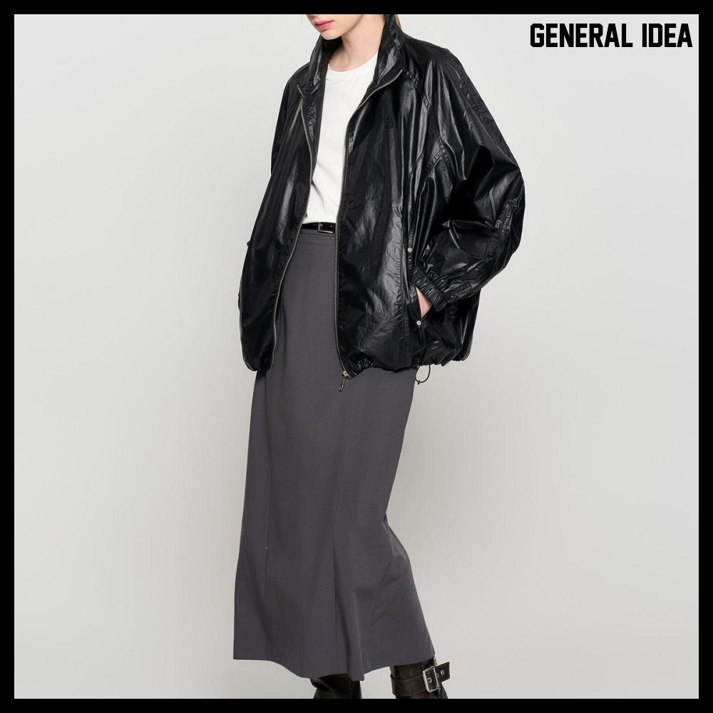 【GENERAL IDEA】Glossy Coating Jumper - Black